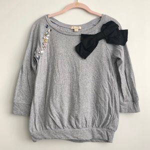Forever 21 Embellished Gray Sweater, Size S
